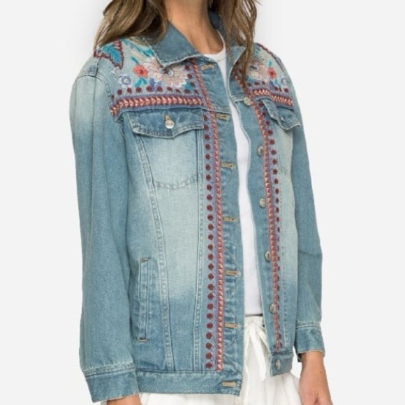 Johnny Was Oman Heavily Embroidered Denim Jacket NWT - Picture 4 of 9